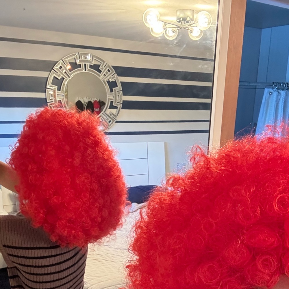 Super Afro Wig - Vibrant Red - Picture 3 of 3